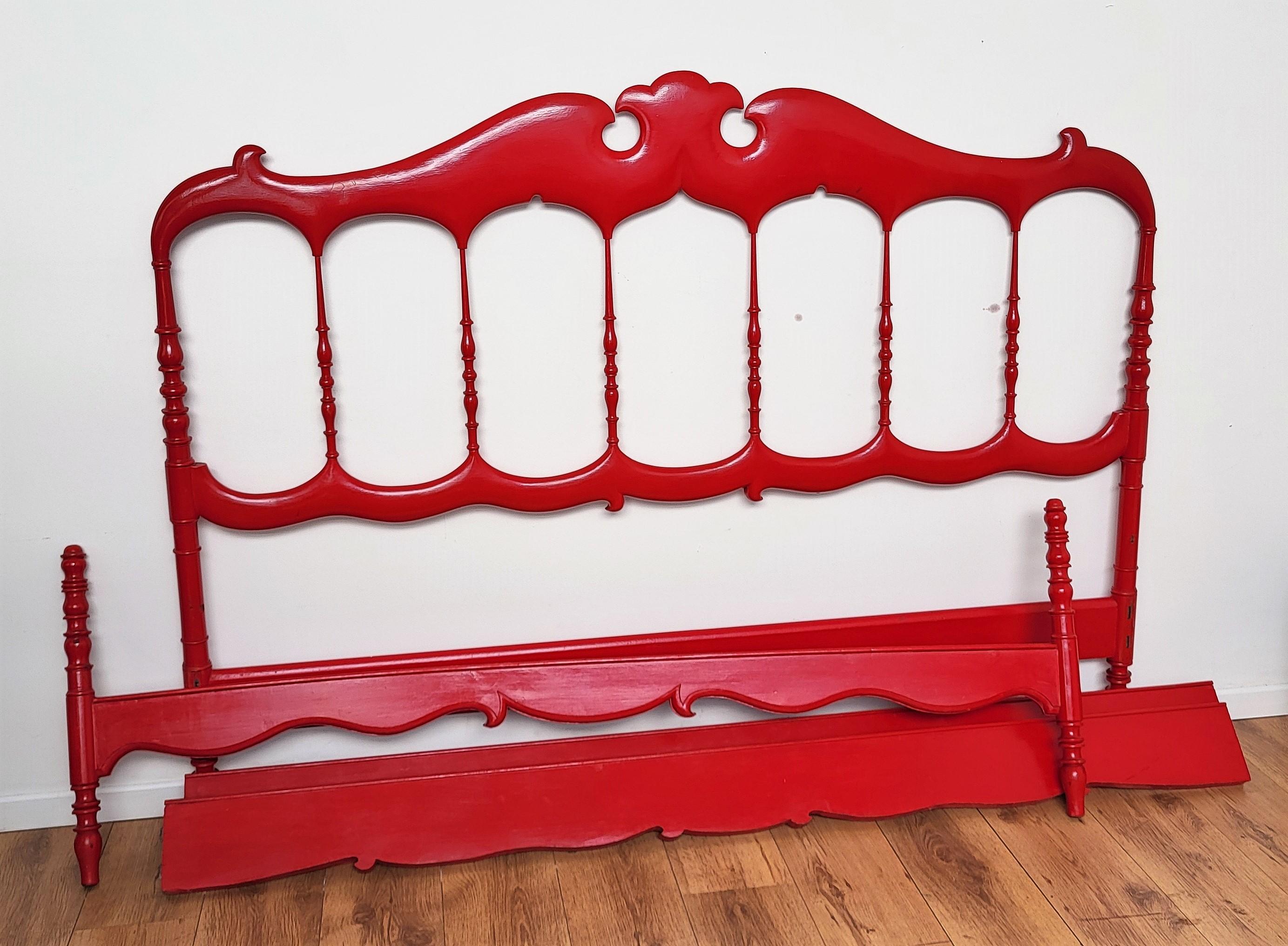 1960s Italian Carved Wood Chiavari Bed Frame For Sale at 1stDibs
