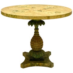 1960s Italian Cast Plaster Pineapple and Faux Marble Center Table