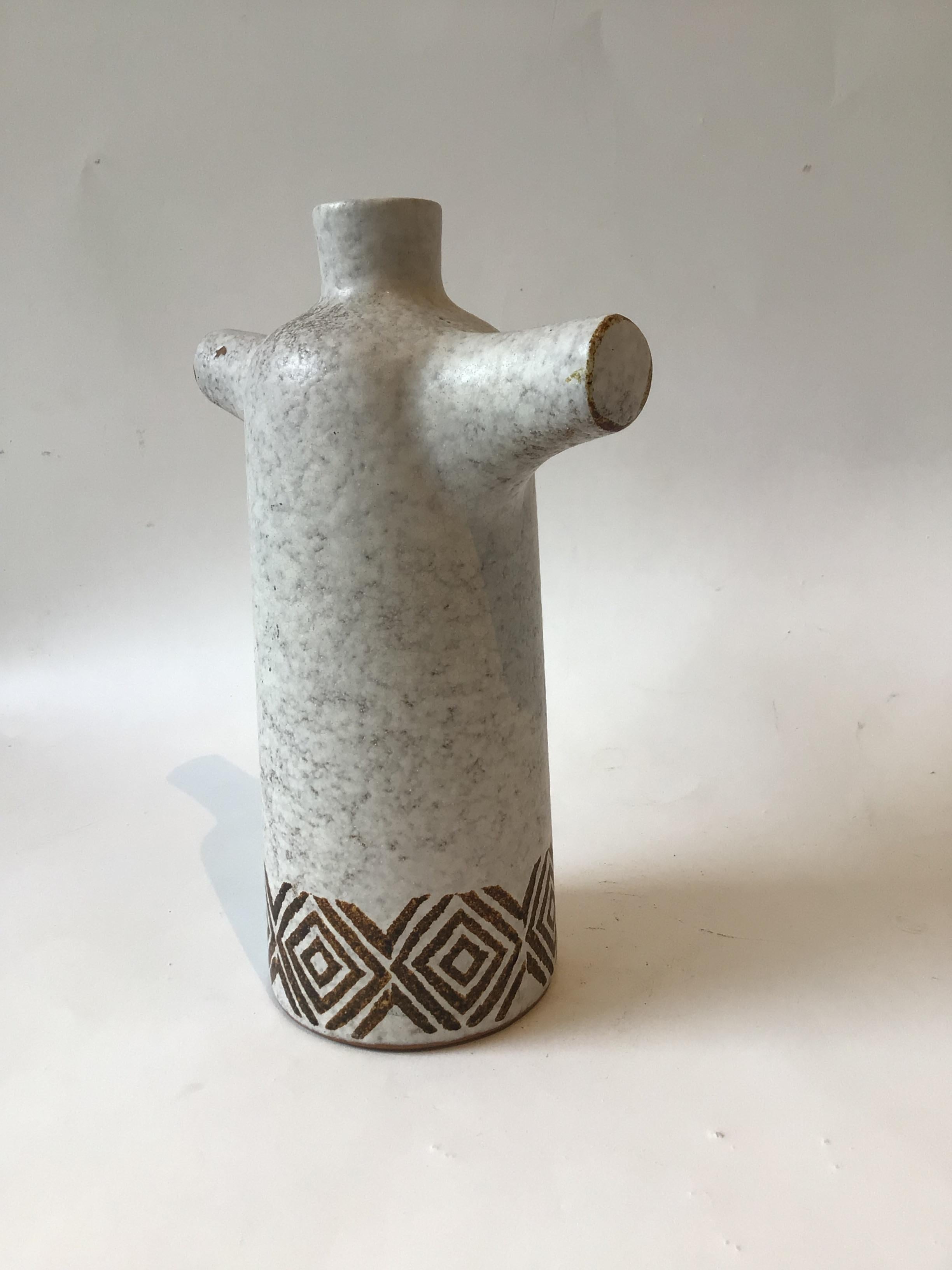 Mid-20th Century 1960s Italian Ceramic Body Vase For Sale