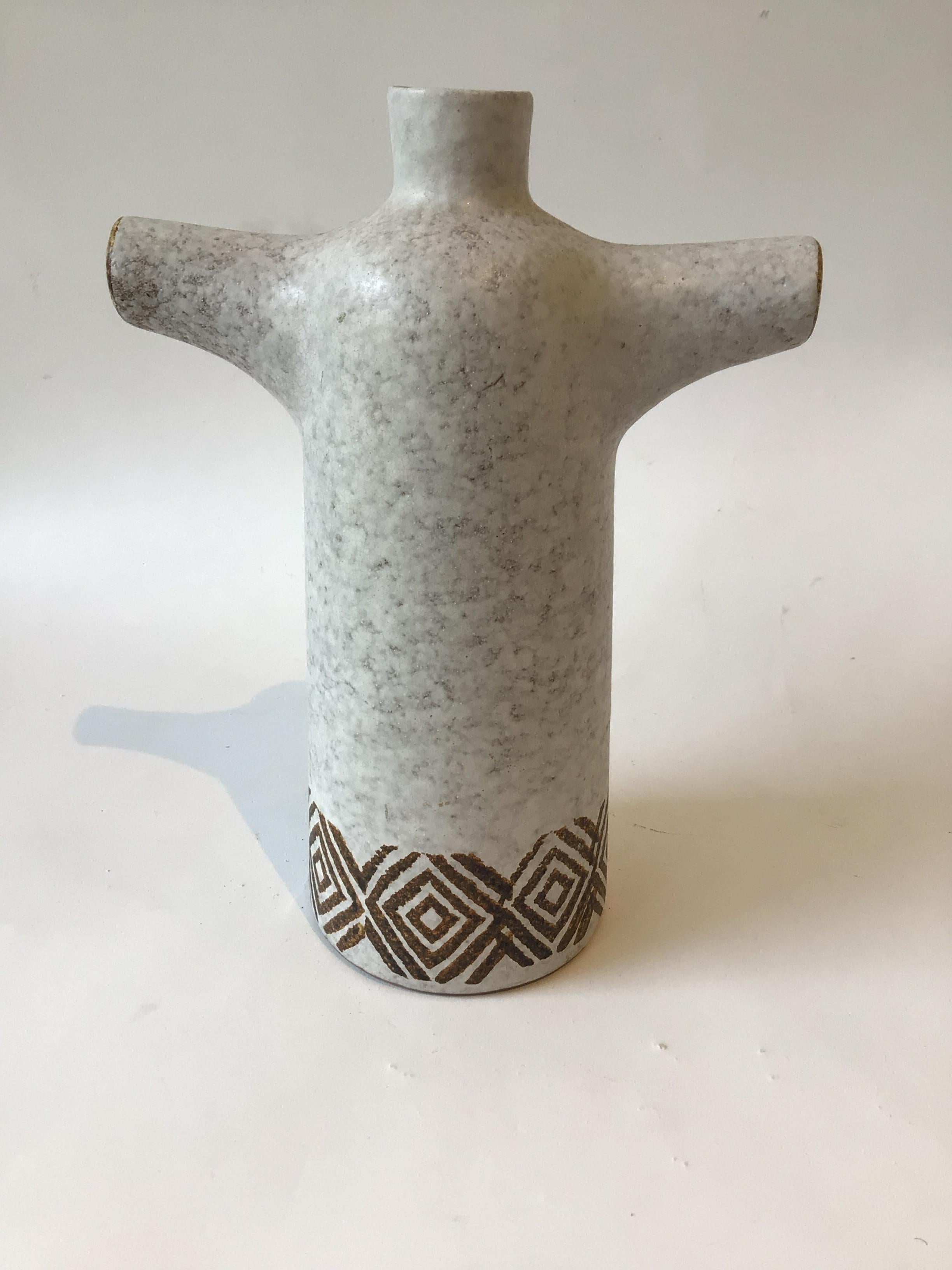 1960s Italian Ceramic Body Vase For Sale 2