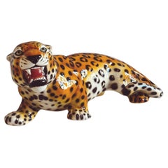 1960s Italian Ceramic Leopard