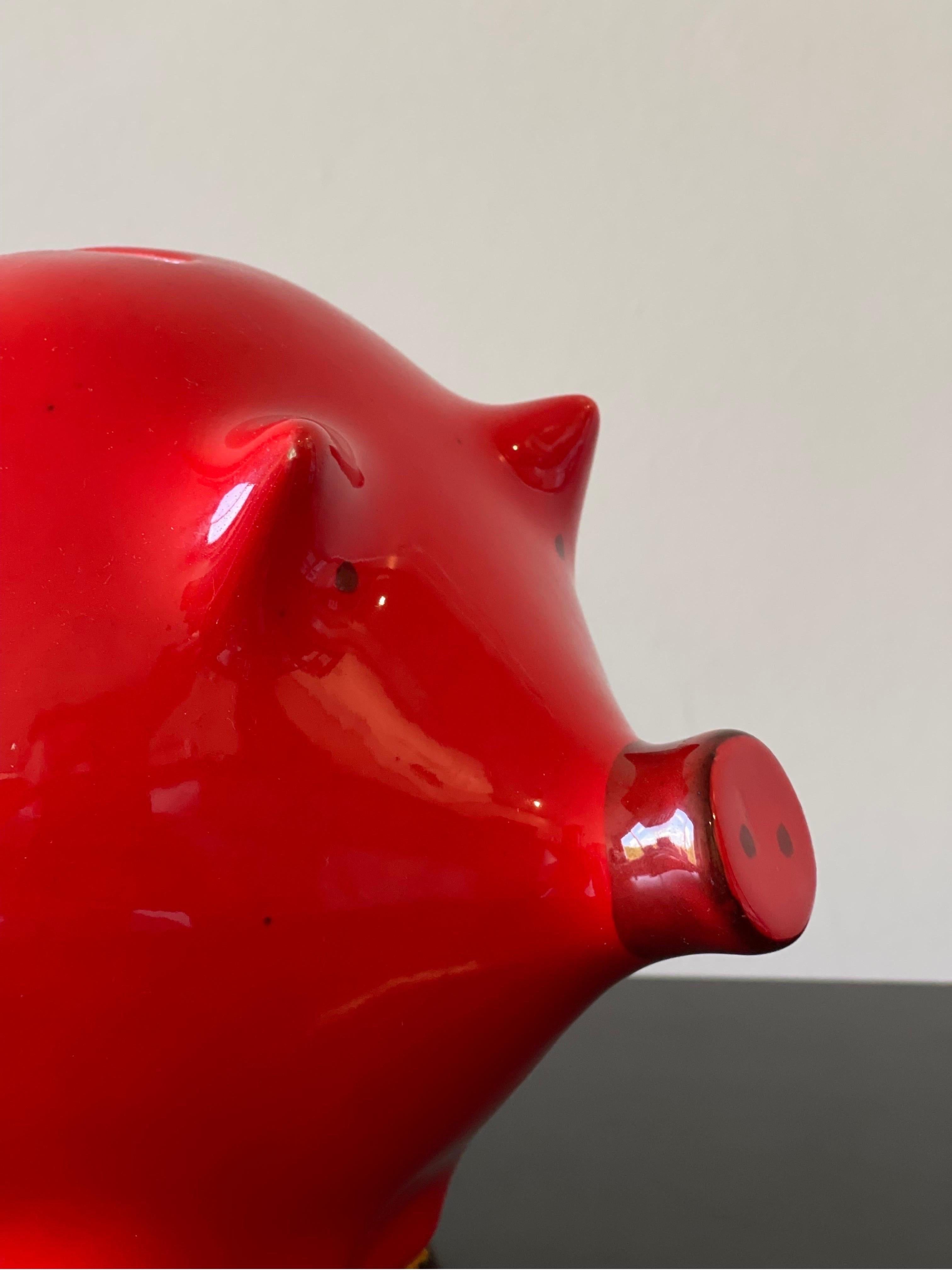Mid-Century Modern 1960's Italian Ceramic Piggy Bank by Baldelli for Raymor For Sale