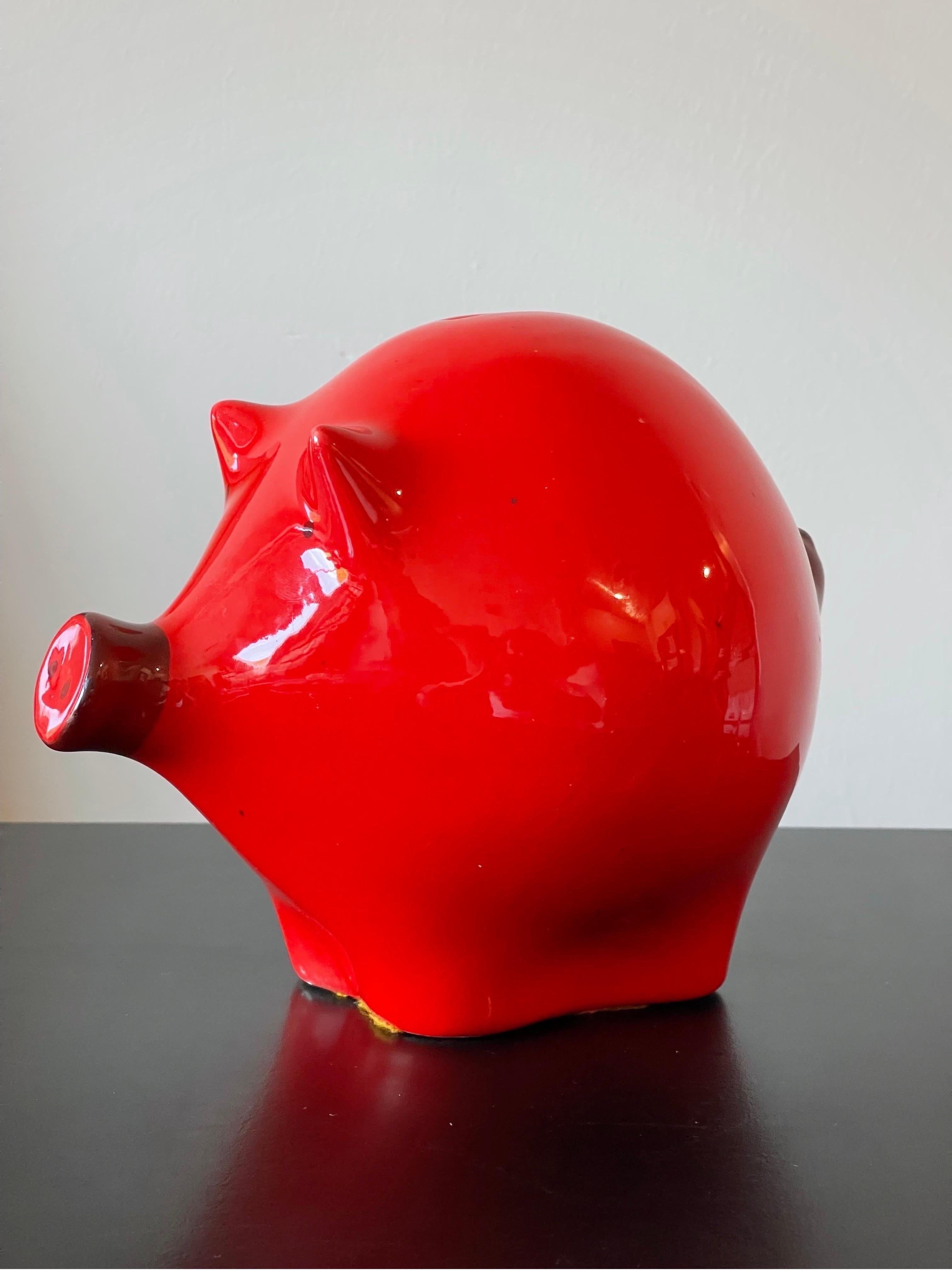 1960's Italian Ceramic Piggy Bank by Baldelli for Raymor In Good Condition For Sale In Framingham, MA