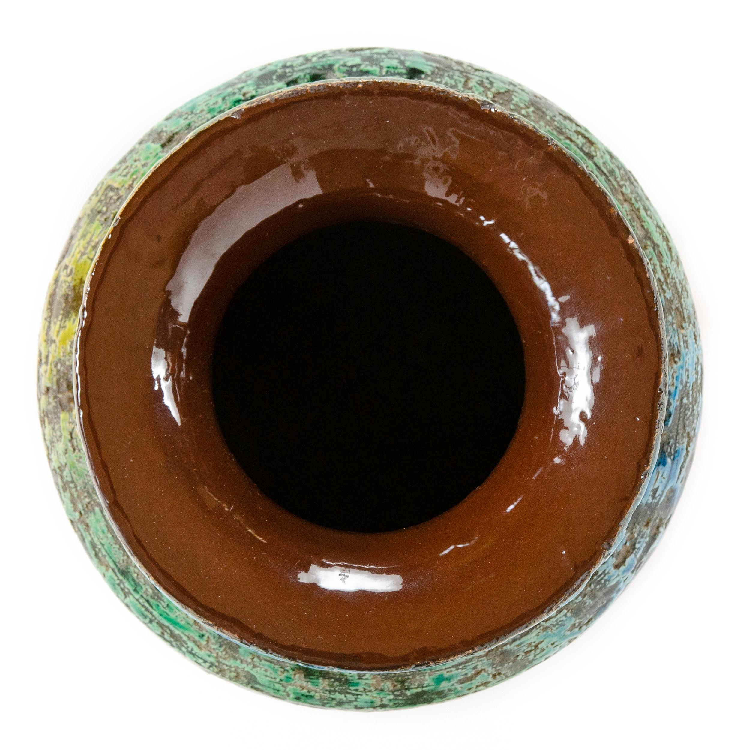 Glazed 1960s Italian Ceramic Vase For Sale