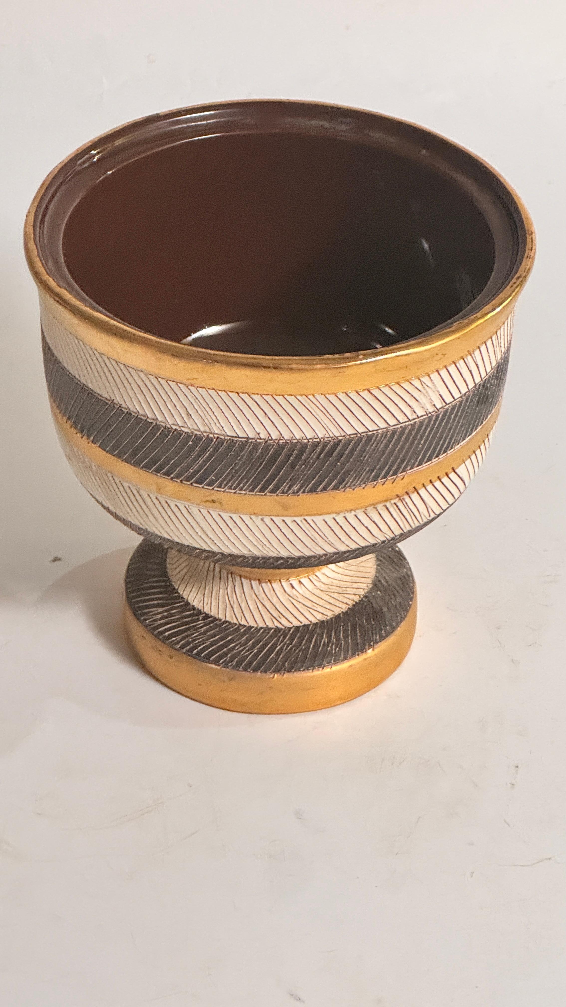 Mid-Century Modern Vide-Poche italien en céramique des années 1960 - Design géométrique jaune, blanc et noir en vente