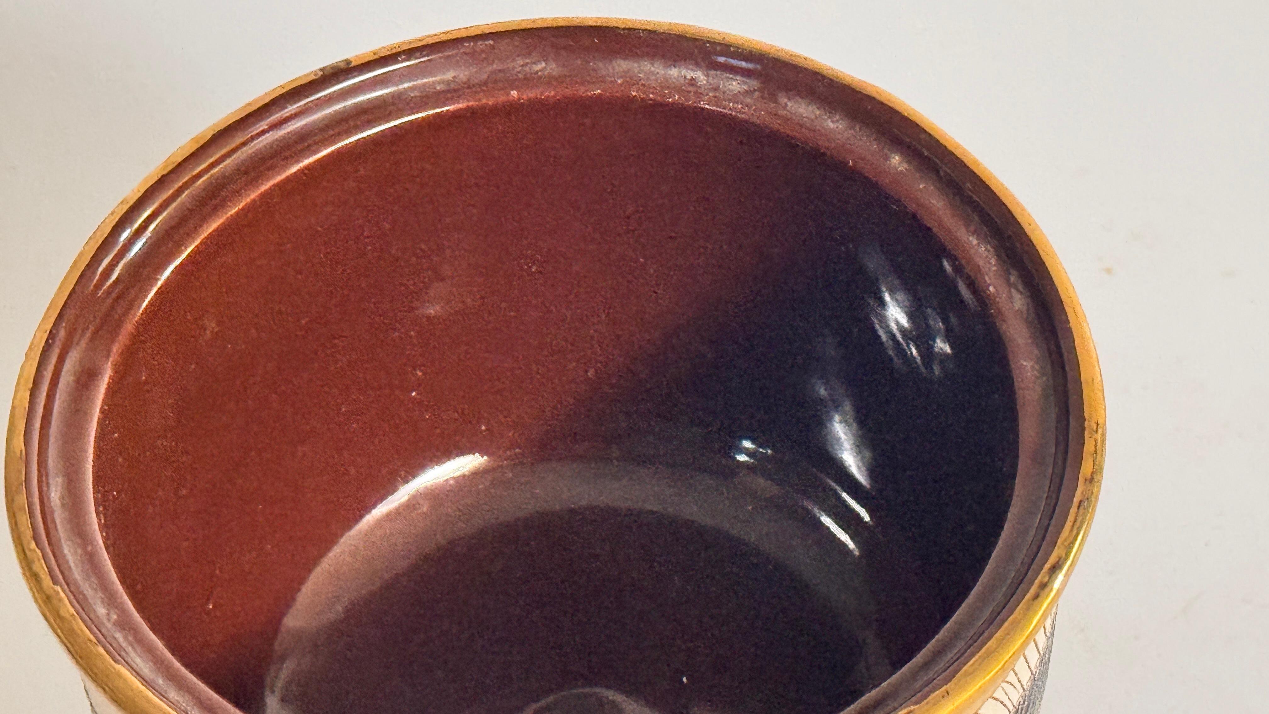 Français Vide-Poche italien en céramique des années 1960 - Design géométrique jaune, blanc et noir en vente