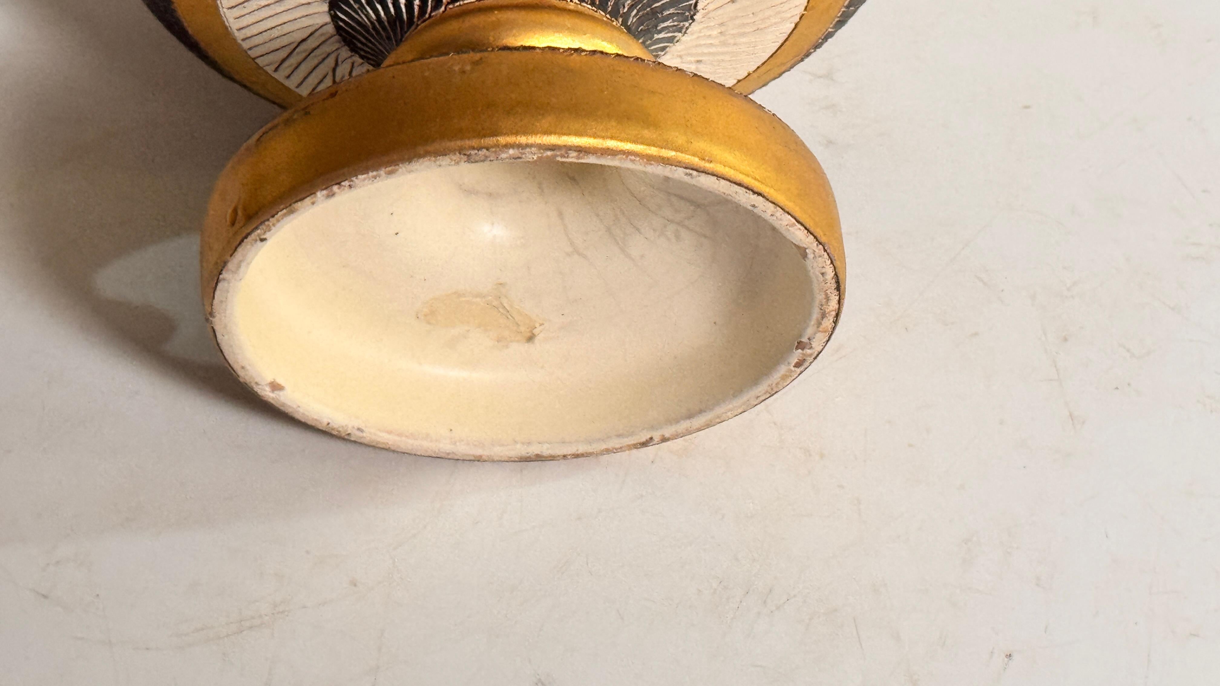 Milieu du XXe siècle Vide-Poche italien en céramique des années 1960 - Design géométrique jaune, blanc et noir en vente