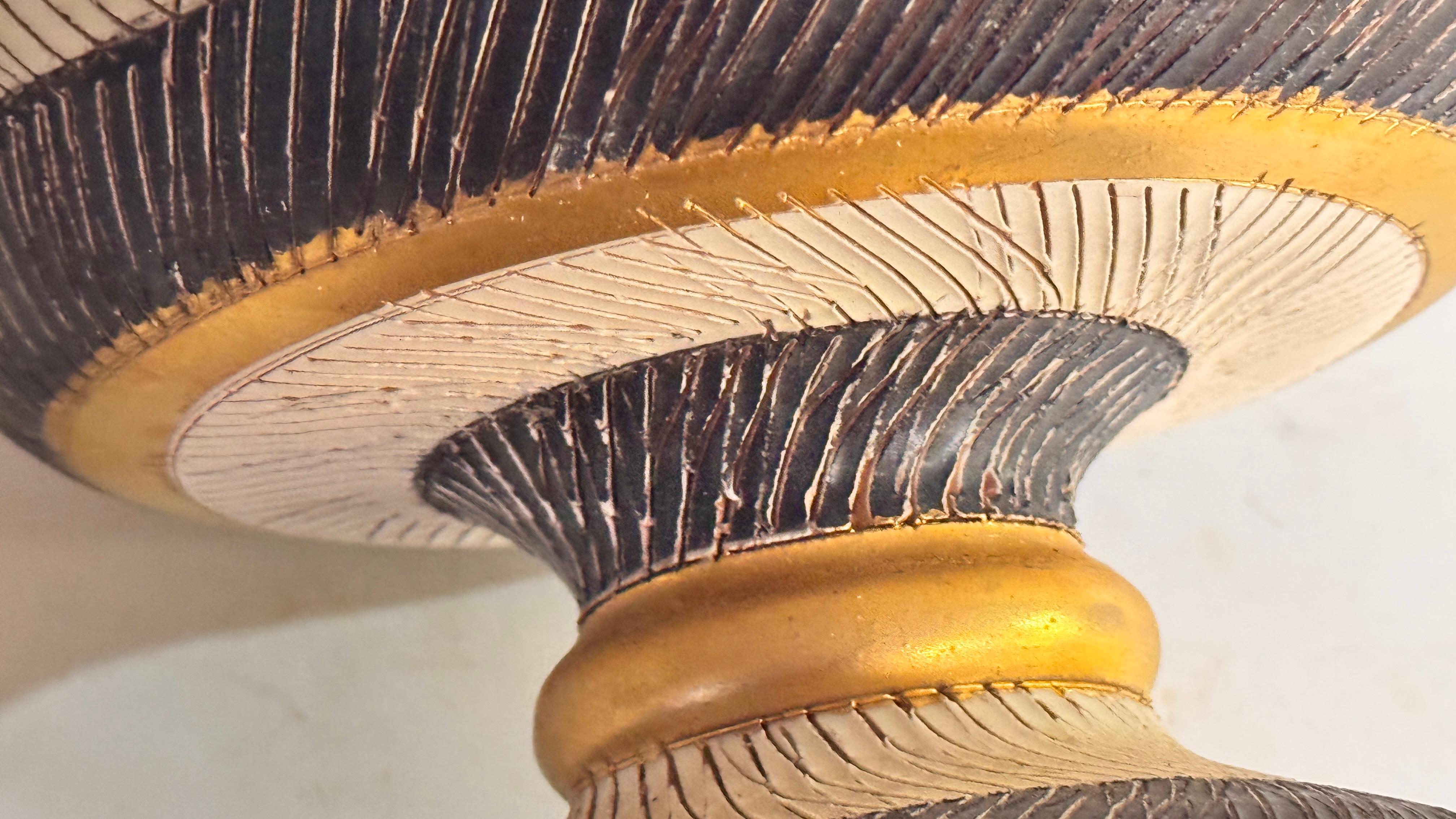 Vide-Poche italien en céramique des années 1960 - Design géométrique jaune, blanc et noir en vente 1