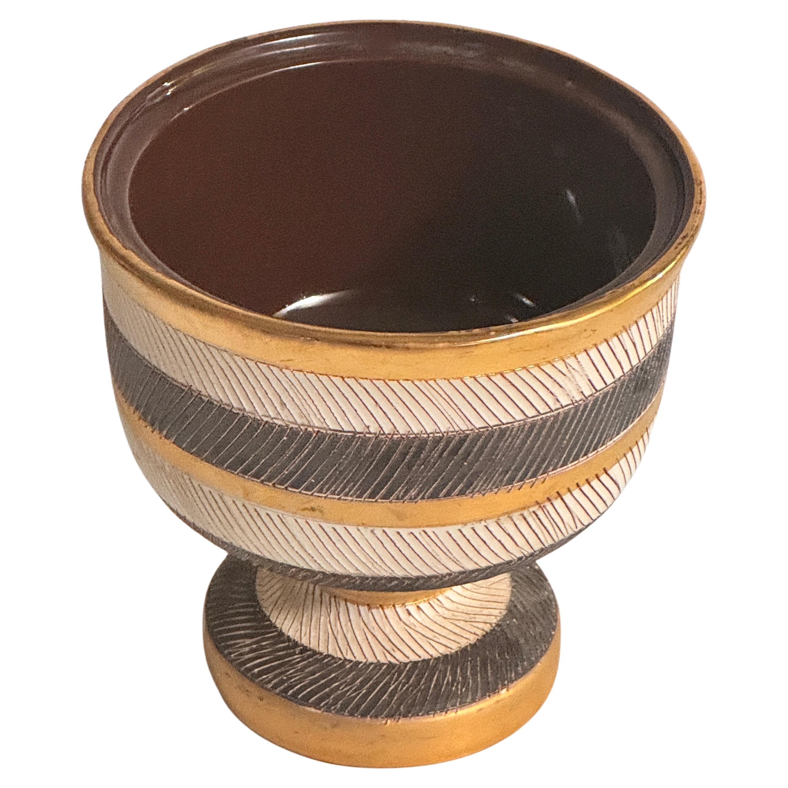 Vide-Poche italien en céramique des années 1960 - Design géométrique jaune, blanc et noir