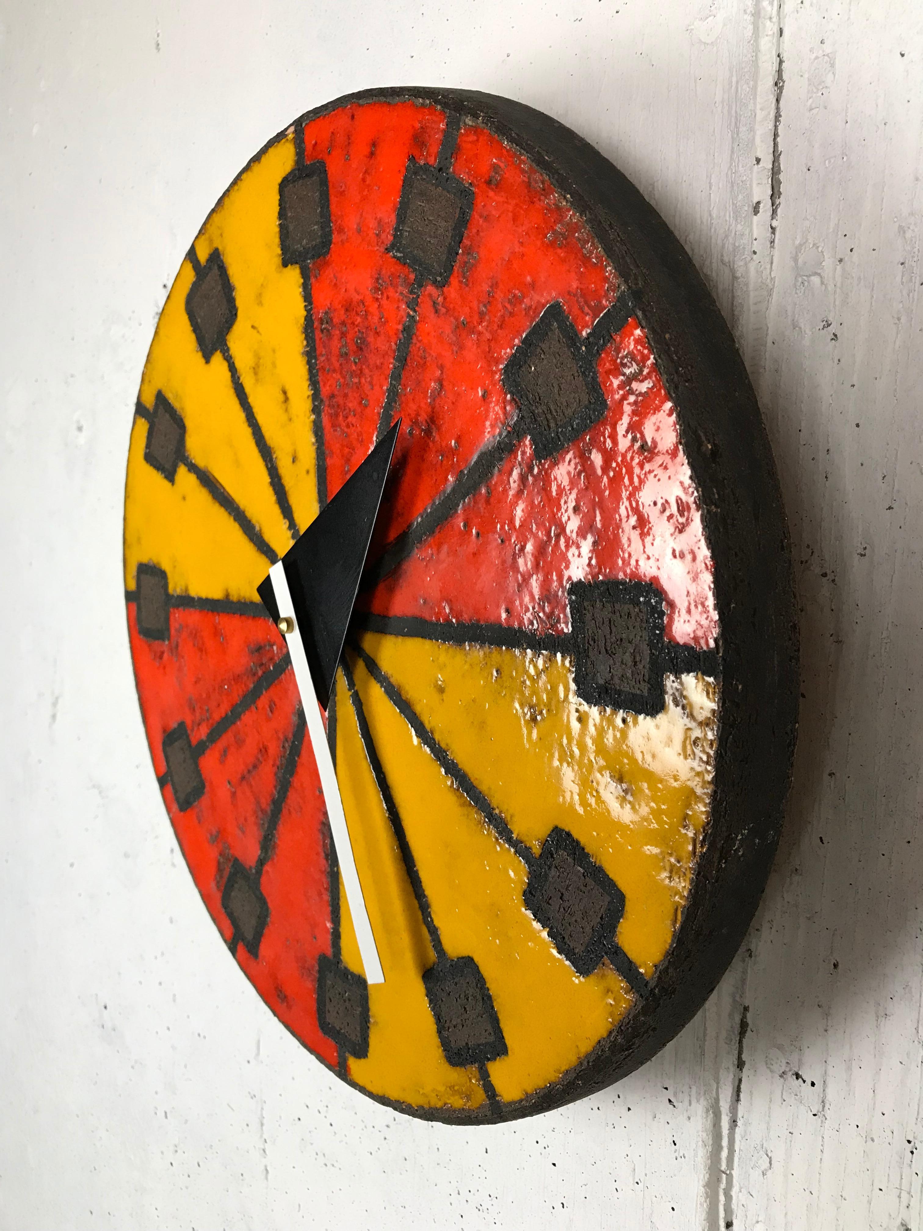 1960s Italian Ceramic Wall Clock by Bitossi & George Nelson 7