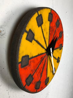 1960s Italian Ceramic Wall Clock by Bitossi & George Nelson