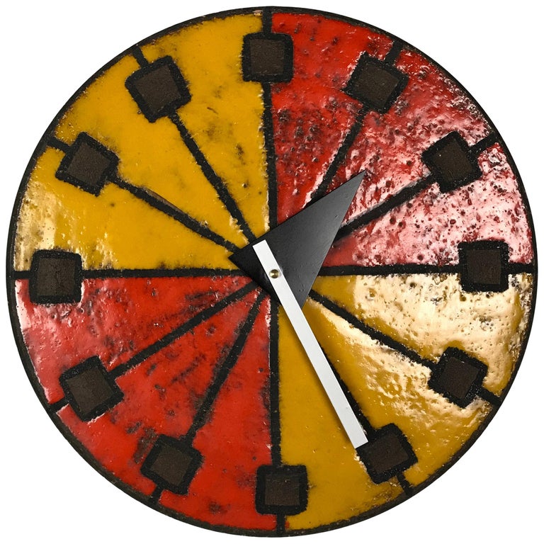 Bitossi & George Nelson ceramic wall clock, ca. 1960, offered by Gallery2924