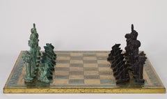 1960S Italian Chess set in Patinated Bronze.