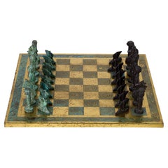 1960S Italian Chess set in Patinated Bronze.