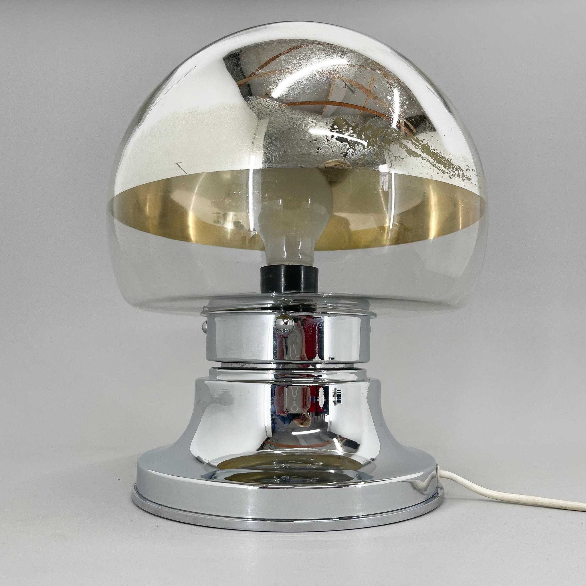 Space Age 1960's Italian Chrome Table Lamp For Sale