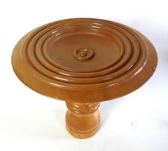 1960's Italian Craftsmen Turned Wood Bowl and Pedestal Table