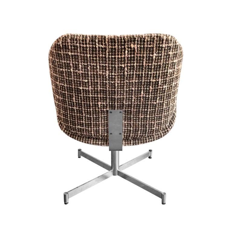 curved boucle chair