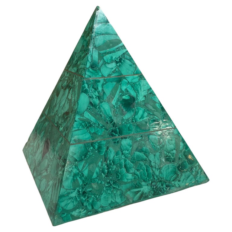 1960s Italian Decorative Malachite Pyramid For Sale