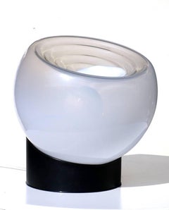 1960s Italian Design Space Age by Selenova Black Metal Glass Table Lamp