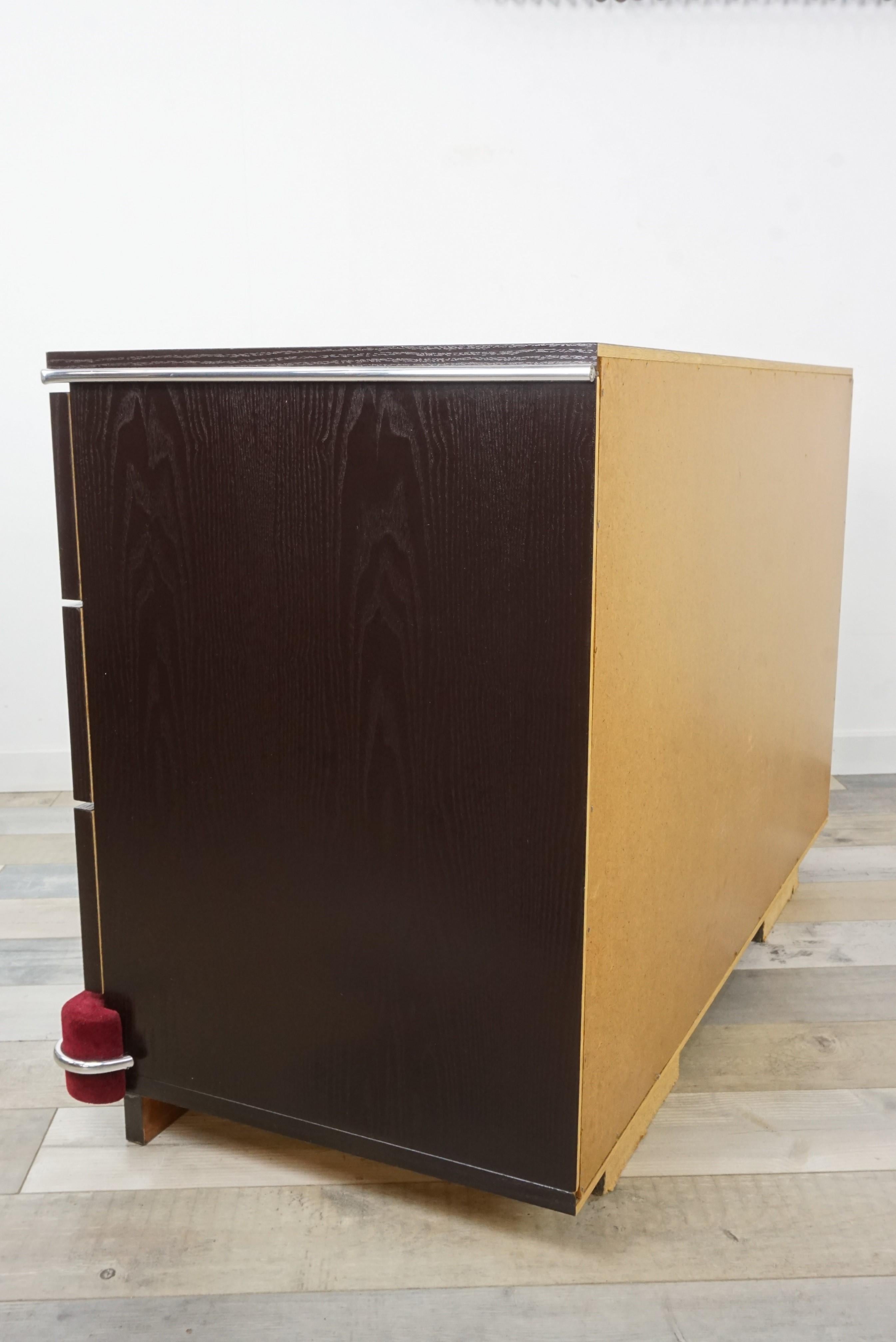 Leather 1960s Italian Design Chest of Drawers For Sale