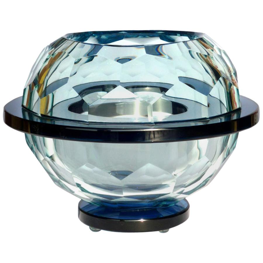 1960er Jahre Italienisches Design Diamant-Glasschale im Angebot