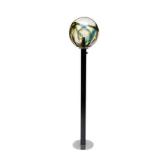 1960s Italian Design Floor Light by Gae Aulenti Blown Glass Spherical Shade