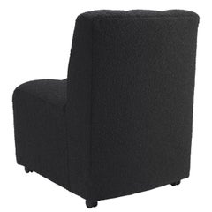 1960s Italian Design Style All in Black Bouclé Fabric Dining Chair