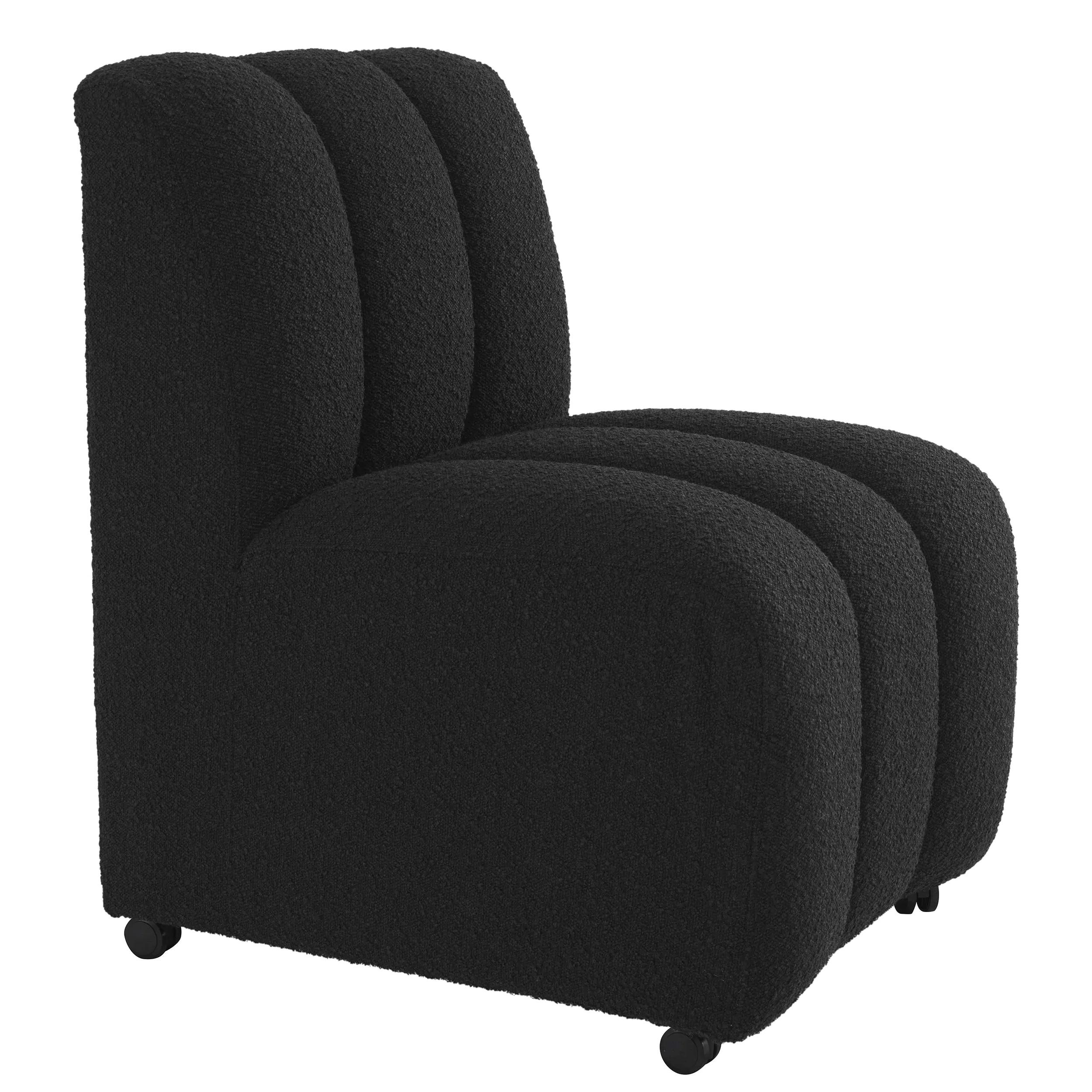 black boucle chair