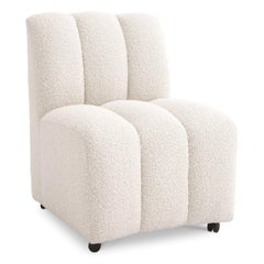 1960s Italian Design Style All in Bouclé Fabric Chair