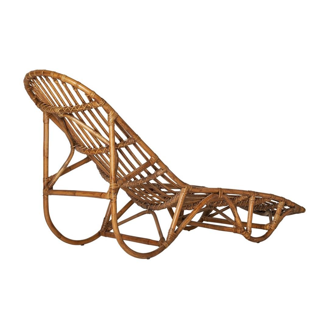 XXI secolo e contemporaneo Lettino o lettino Chaise Longue in rattan in stile design italiano anni '60 in vendita