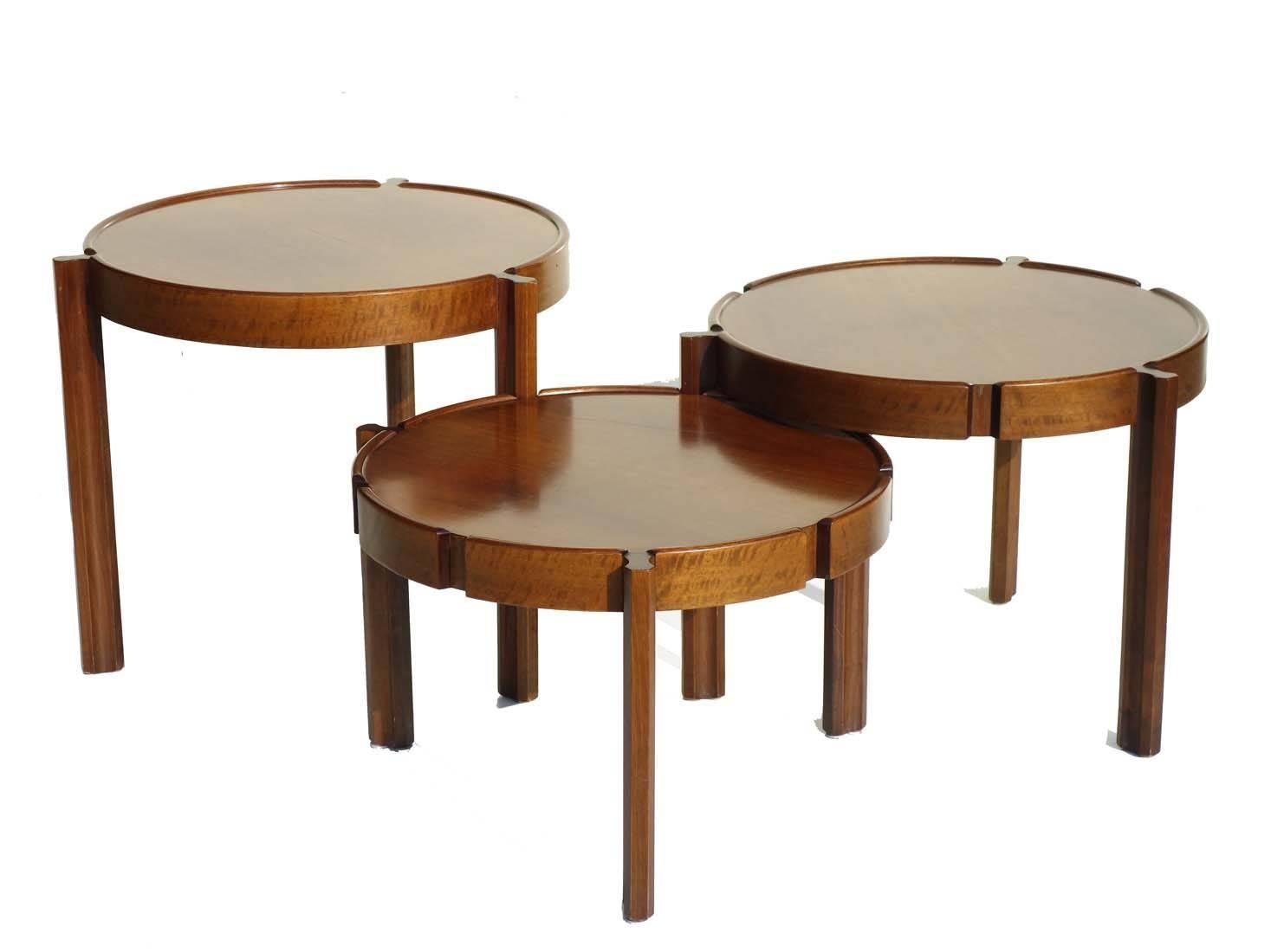 Mid-Century Modern 1960s Italian Design Wood Nasting Coffee Tables