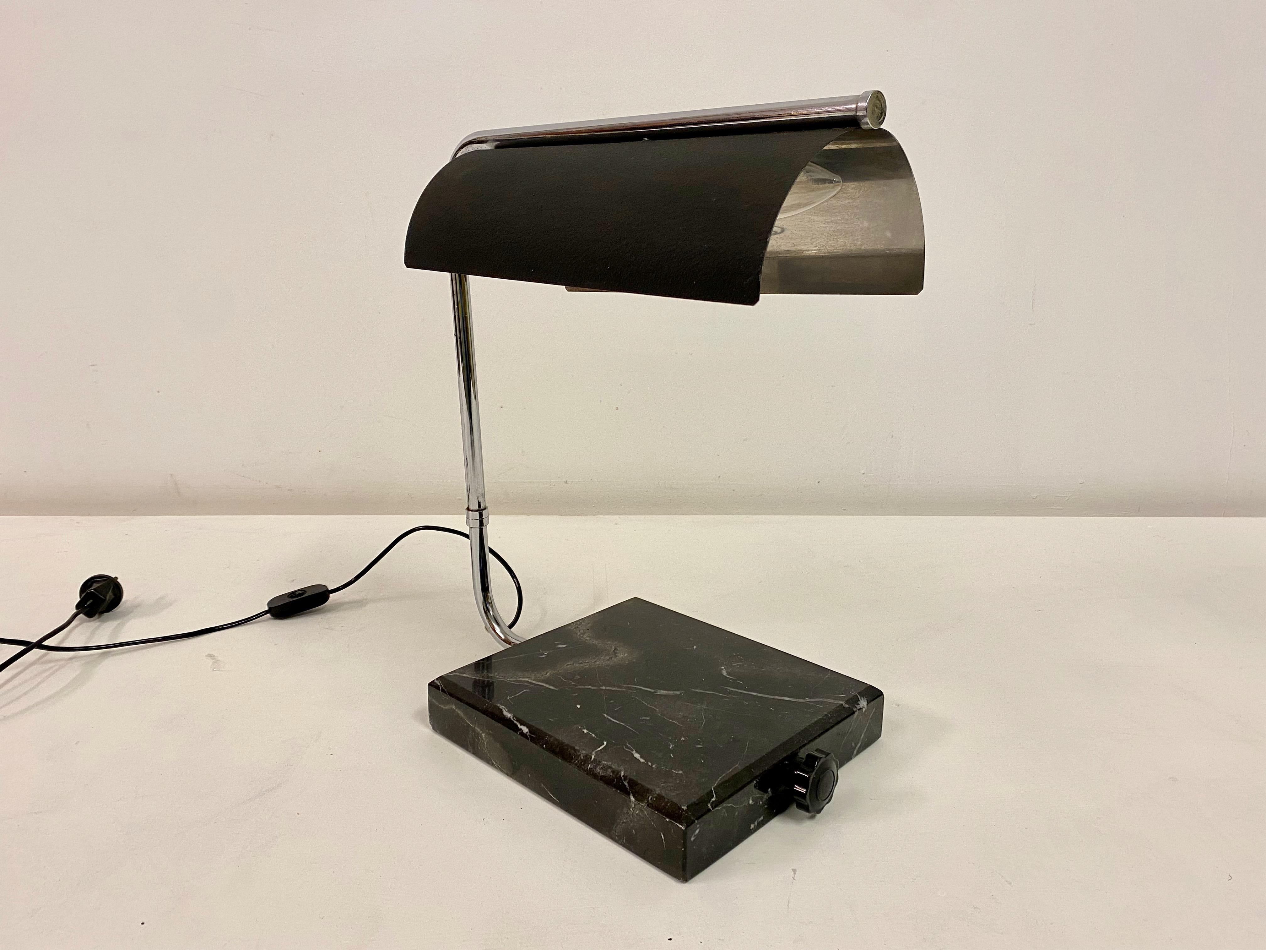 20th Century 1960s Italian Desk Lamp with Marble Base For Sale