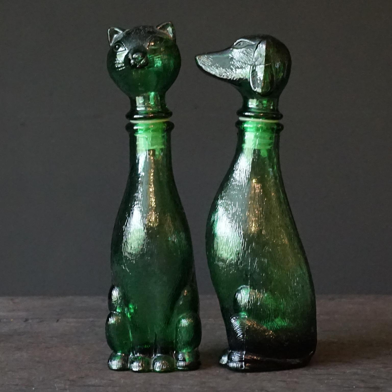 green glass genie bottle
