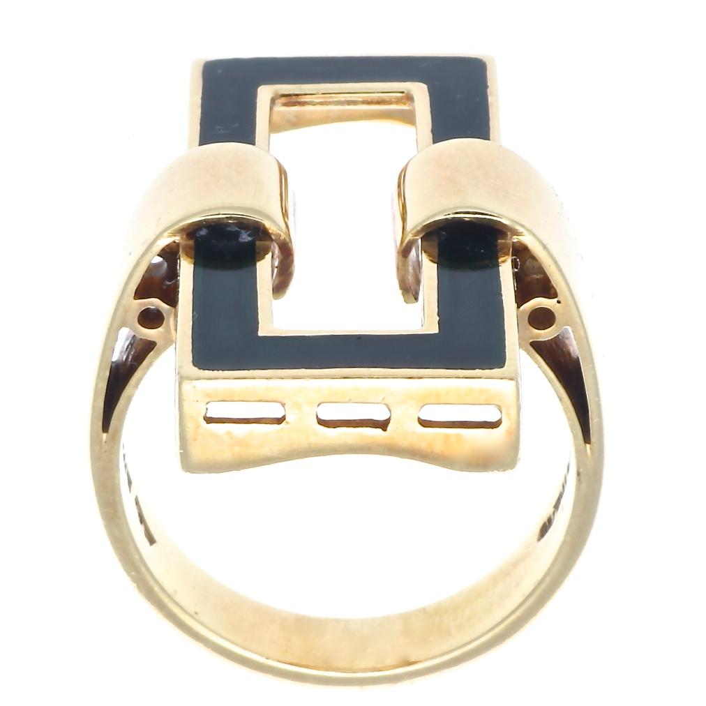 1960s Italian Enamel 18 Karat Gold Ring In Excellent Condition In Beverly Hills, CA