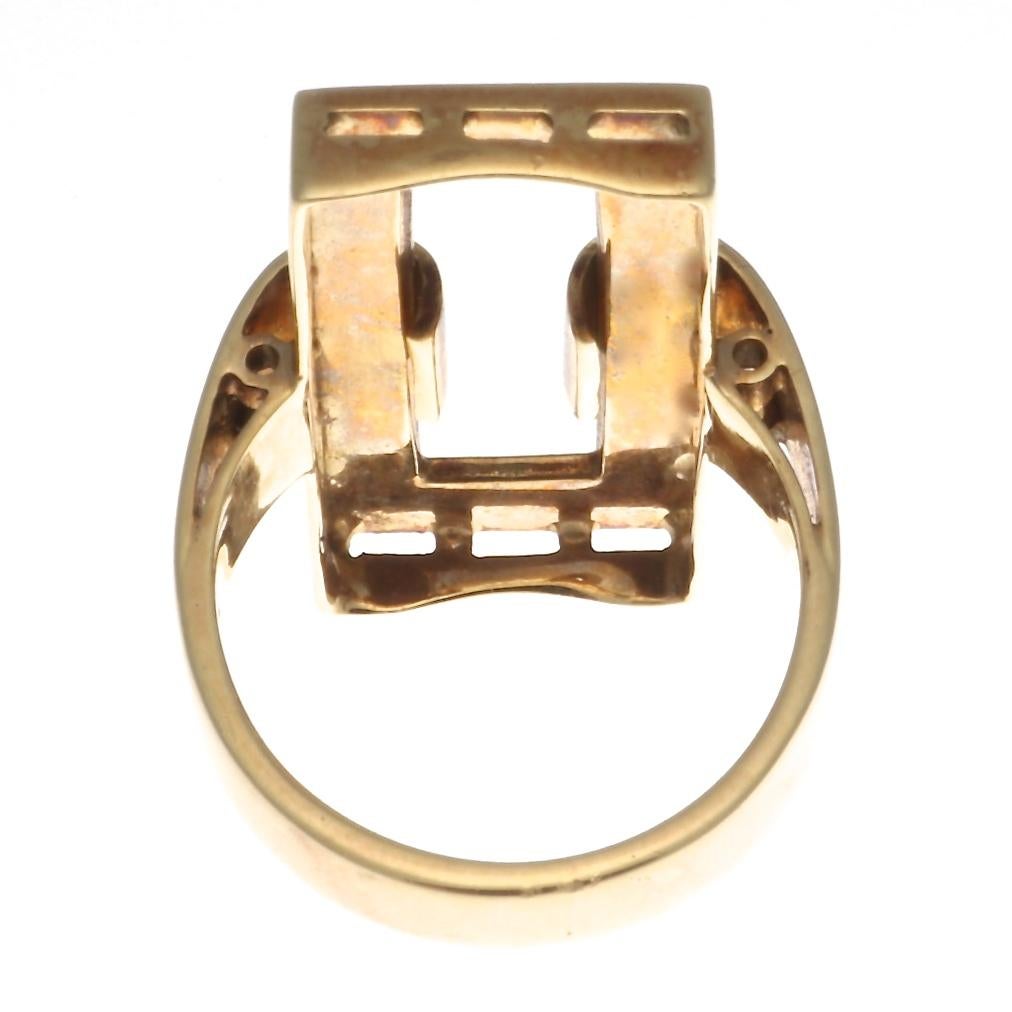 Women's 1960s Italian Enamel 18 Karat Gold Ring