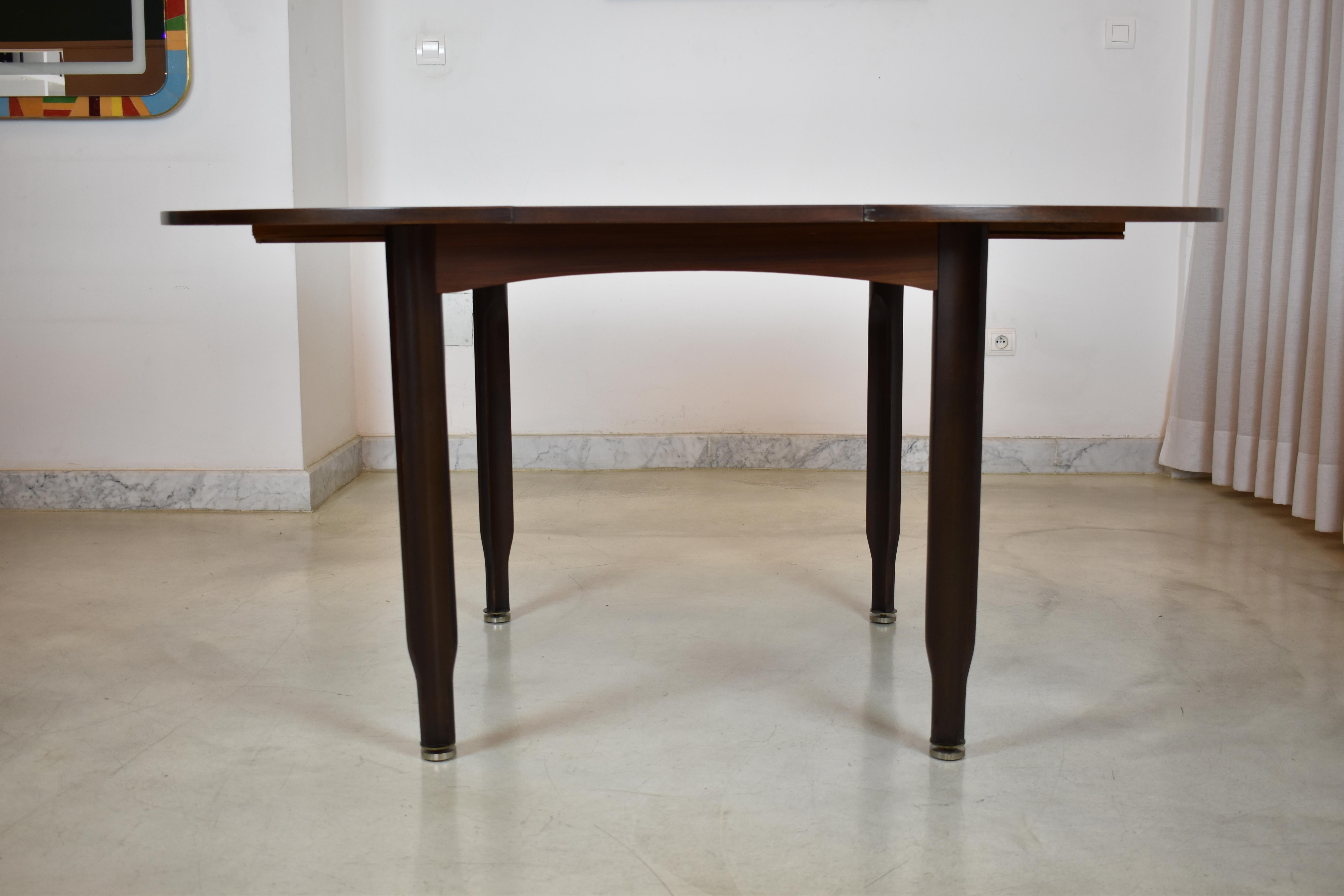 Wood  1960's Italian Extendable Dining Table by Gigi Radice  For Sale