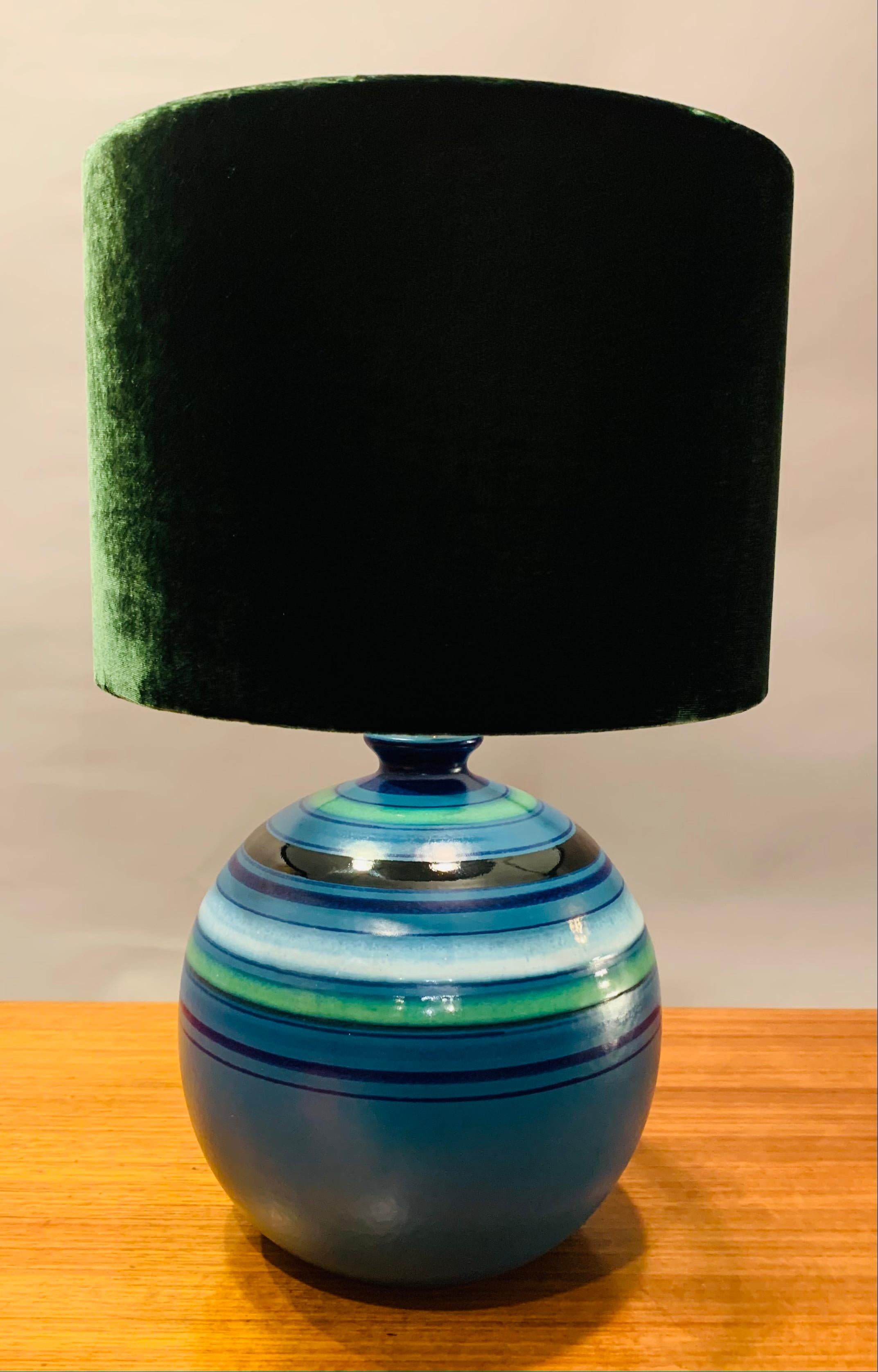 1960s Italian 'Fascie Colorate' Ceramic Bitossi Rosenthal Table Lamp Aldo Londi In Good Condition In London, GB