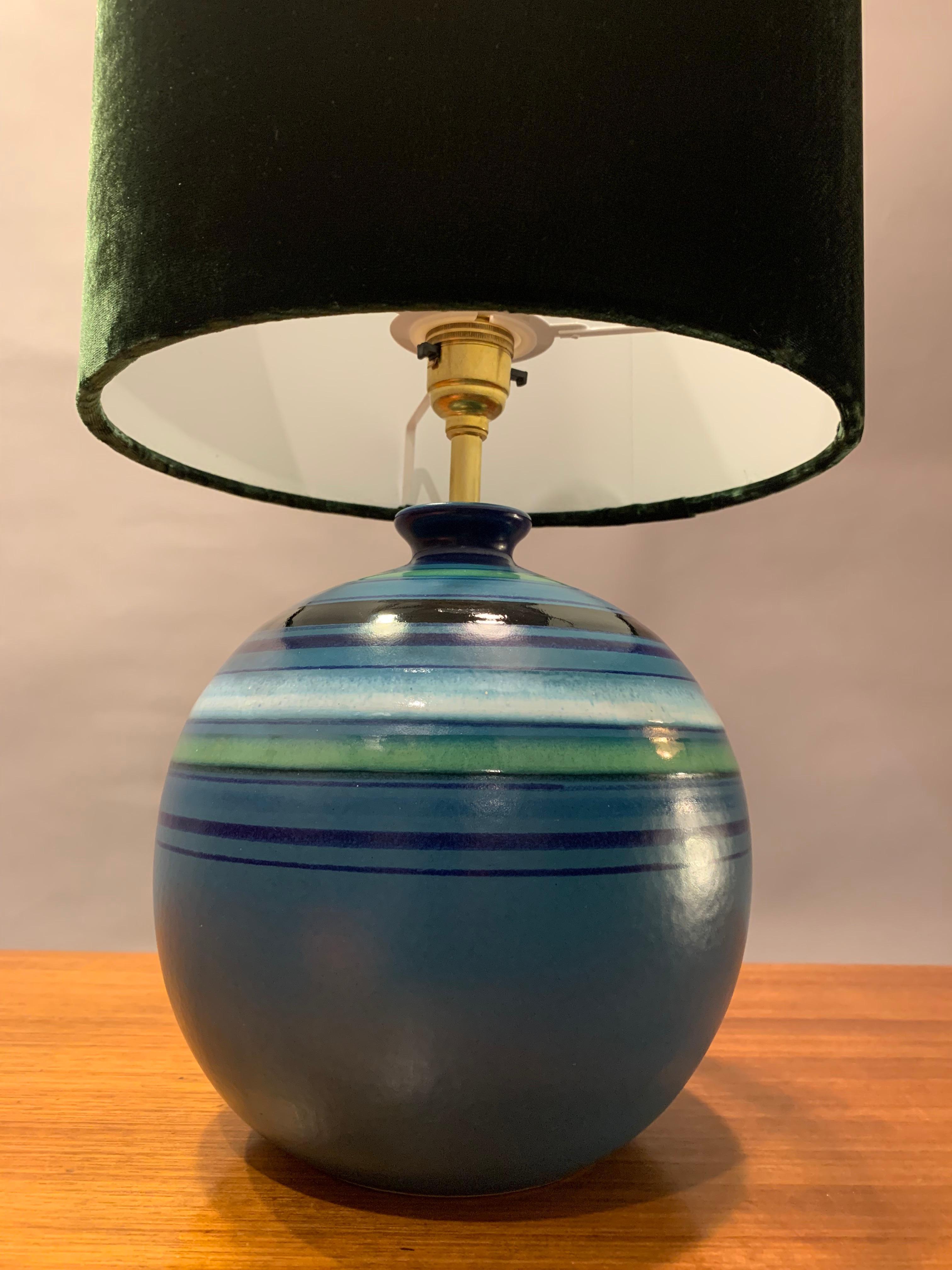 1960s Italian 'Fascie Colorate' Ceramic Bitossi Rosenthal Table Lamp Aldo Londi 2