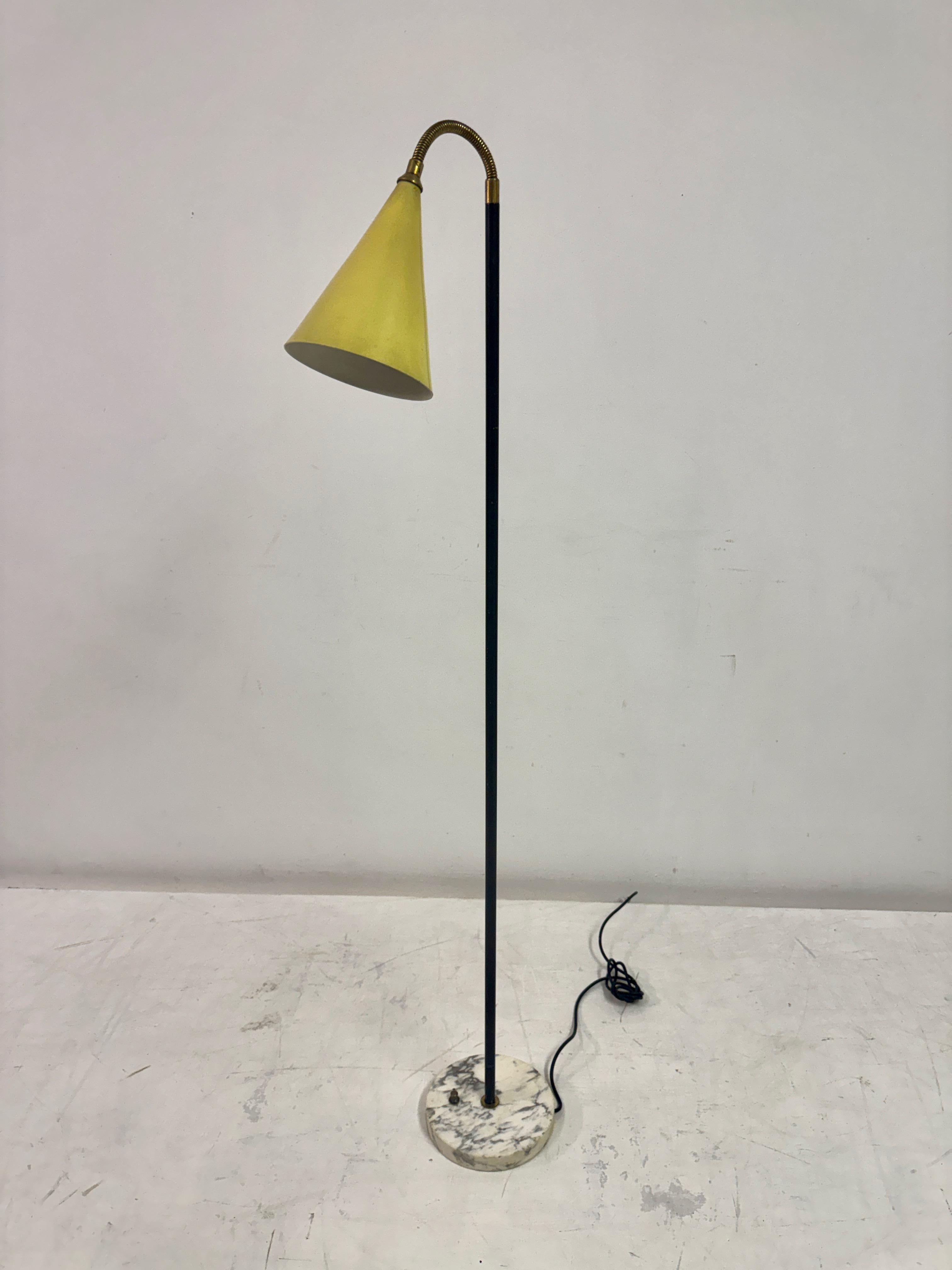 1960s Italian Floor Lamp with Marble Base For Sale 5