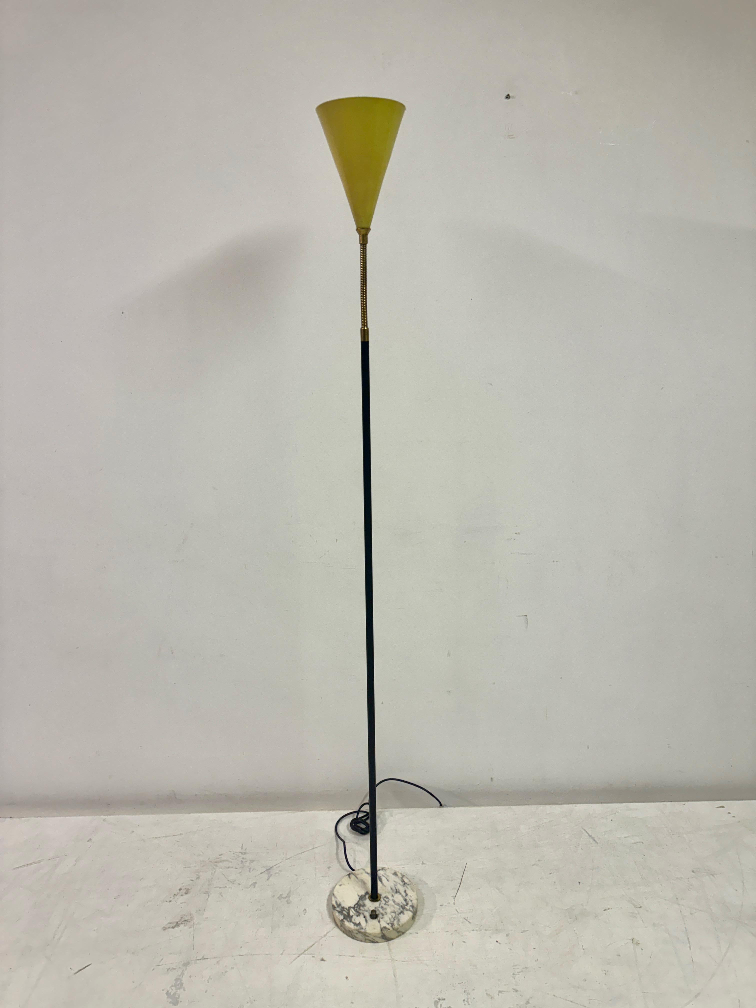 1960s Italian Floor Lamp with Marble Base For Sale 2