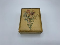 1960s Italian Florentine Box with Floral Bouquet Motif