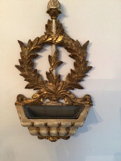 1960s Italian Florentine Giltwood wall pocket/font