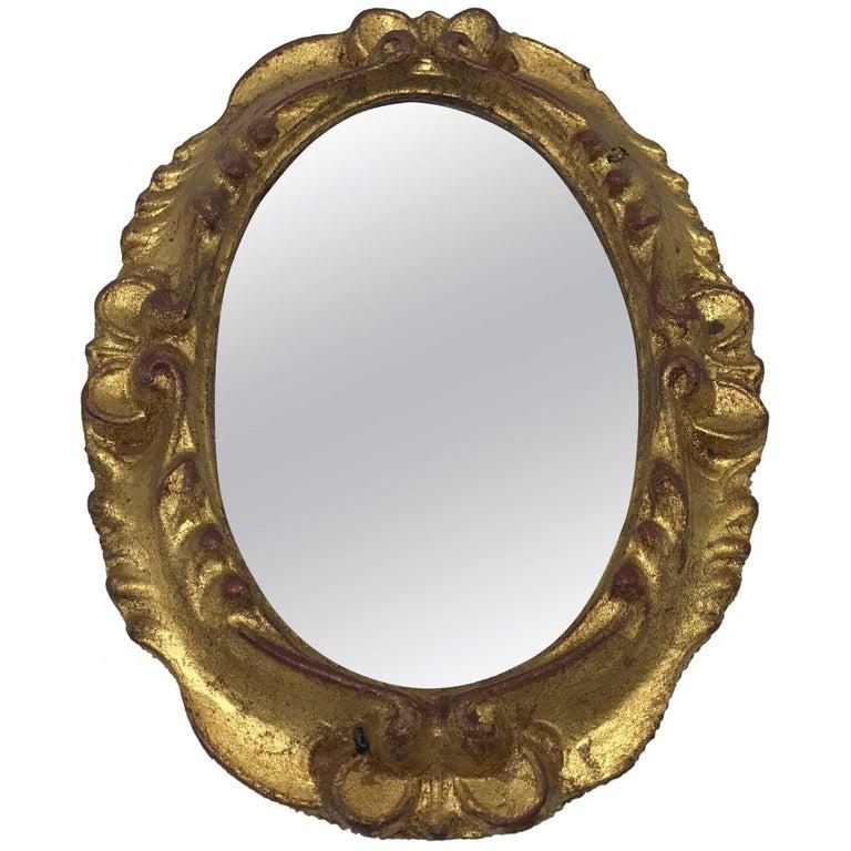 1960s Italian Florentine Oval Gilded Mirror 2
