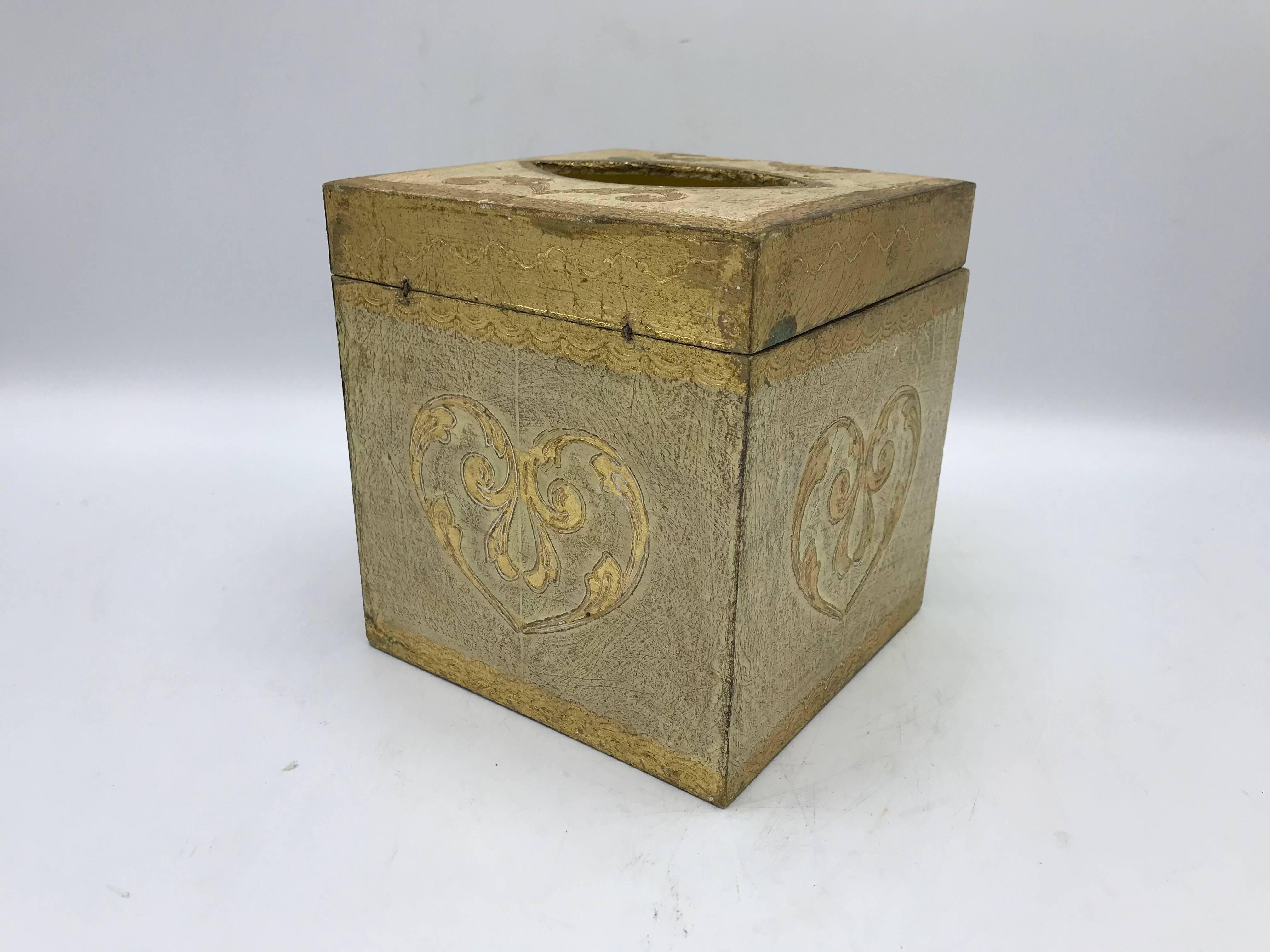 Gilt 1960s Italian Florentine Tissue Box Cover