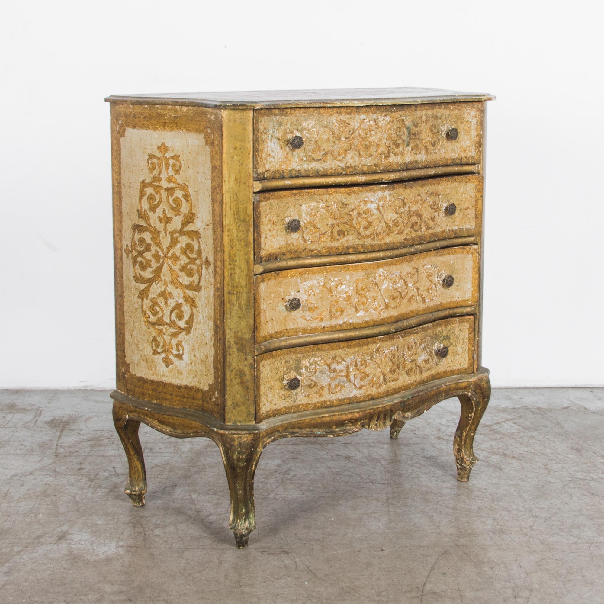 1960s Italian Gilded Chest of Drawers In Good Condition In High Point, NC