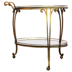 1960s Italian Gilded Iron Bar Serving Cart