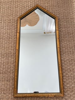 1960s Italian Gilt Faux Bamboo Pentagonal Mirror