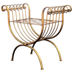  Italian Gilt Iron Curule Bench