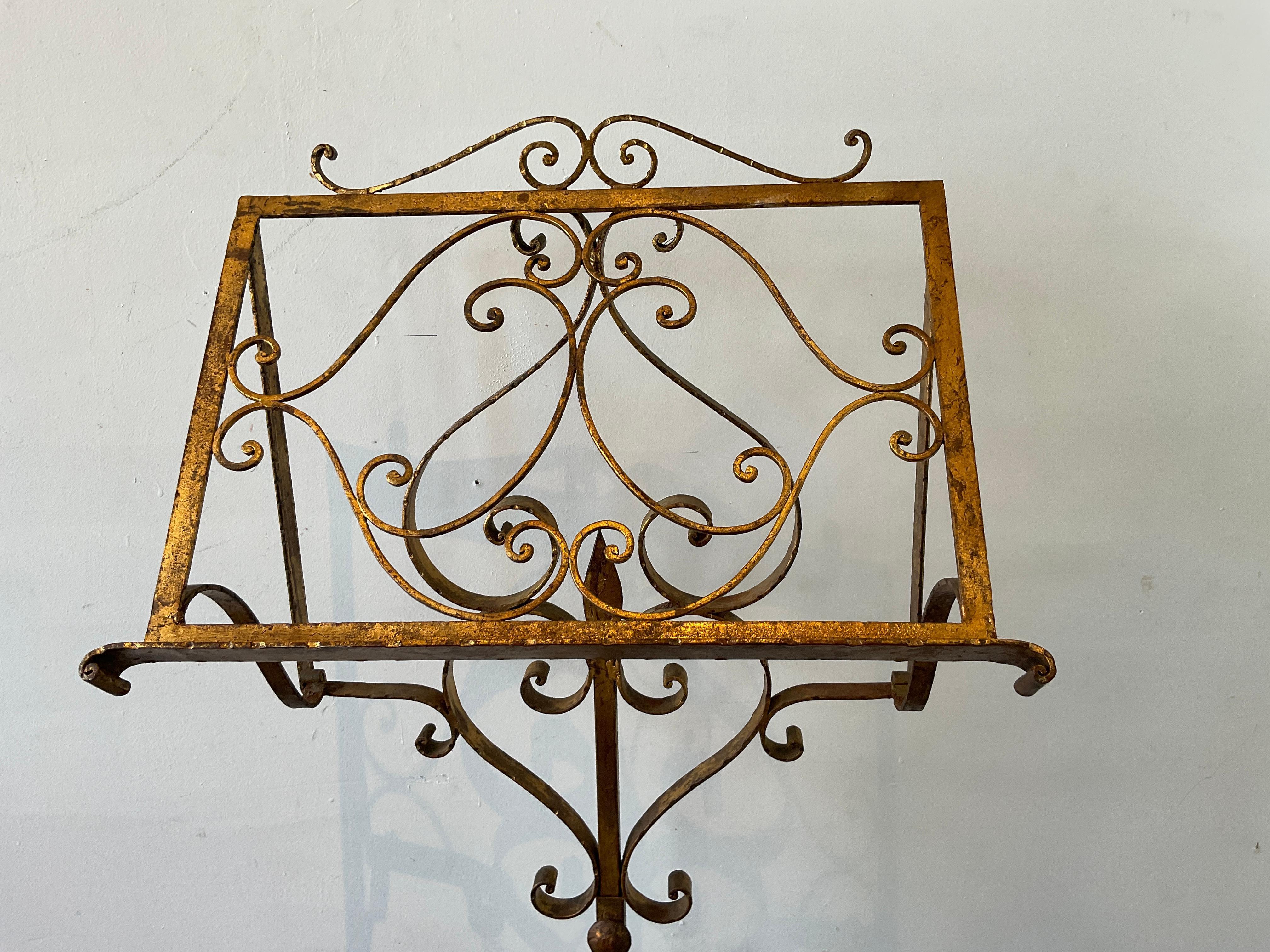 1960s Italian Gilt Iron Music Stand For Sale 5