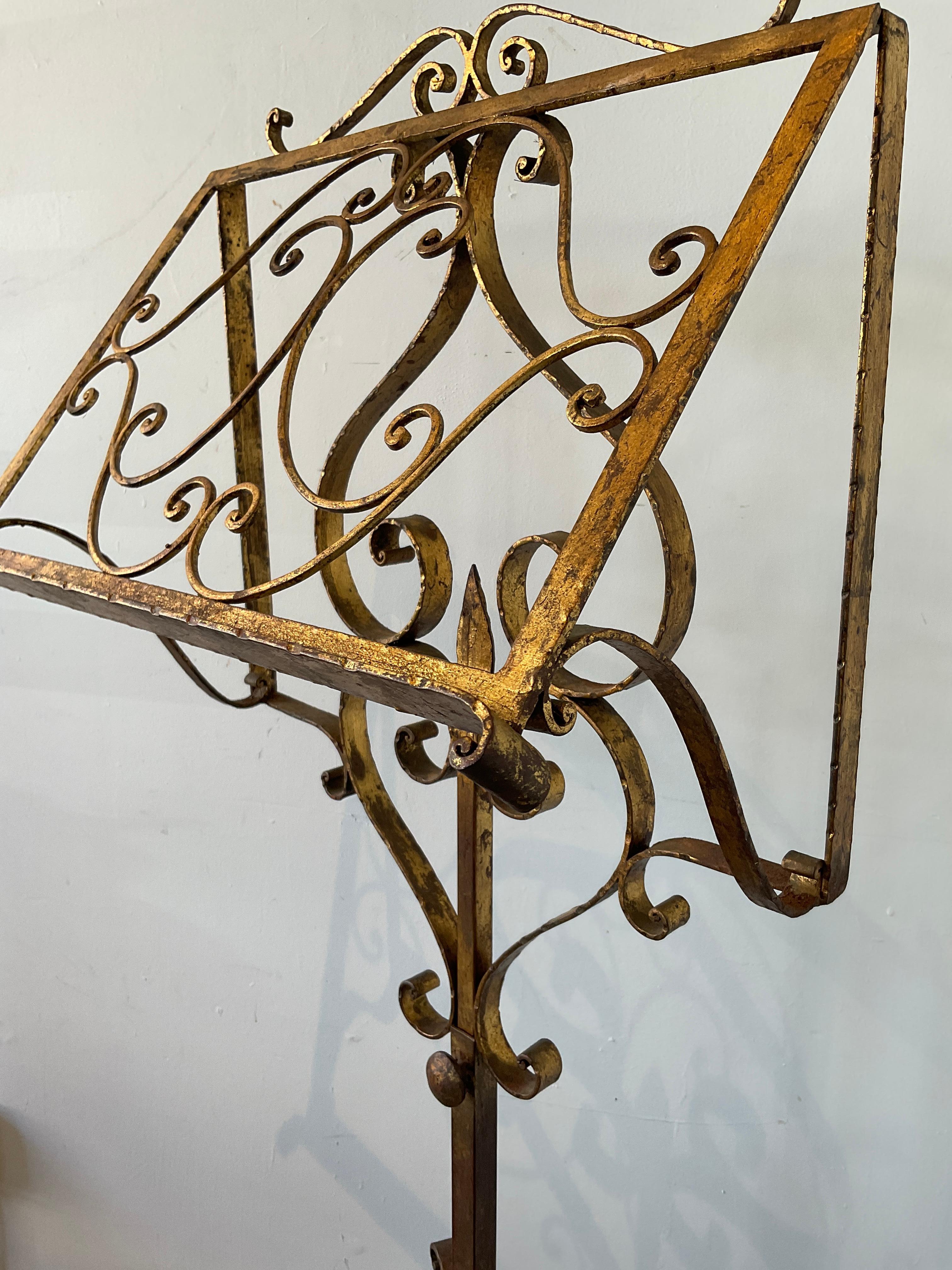1960s Italian Gilt Iron Music Stand For Sale 1